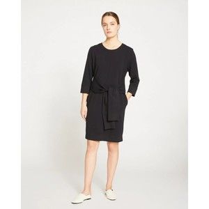 Universal Standard Womens XS Black Misa Jersey Tie Front Comfy Dress Sz 10 12